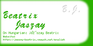 beatrix jaszay business card